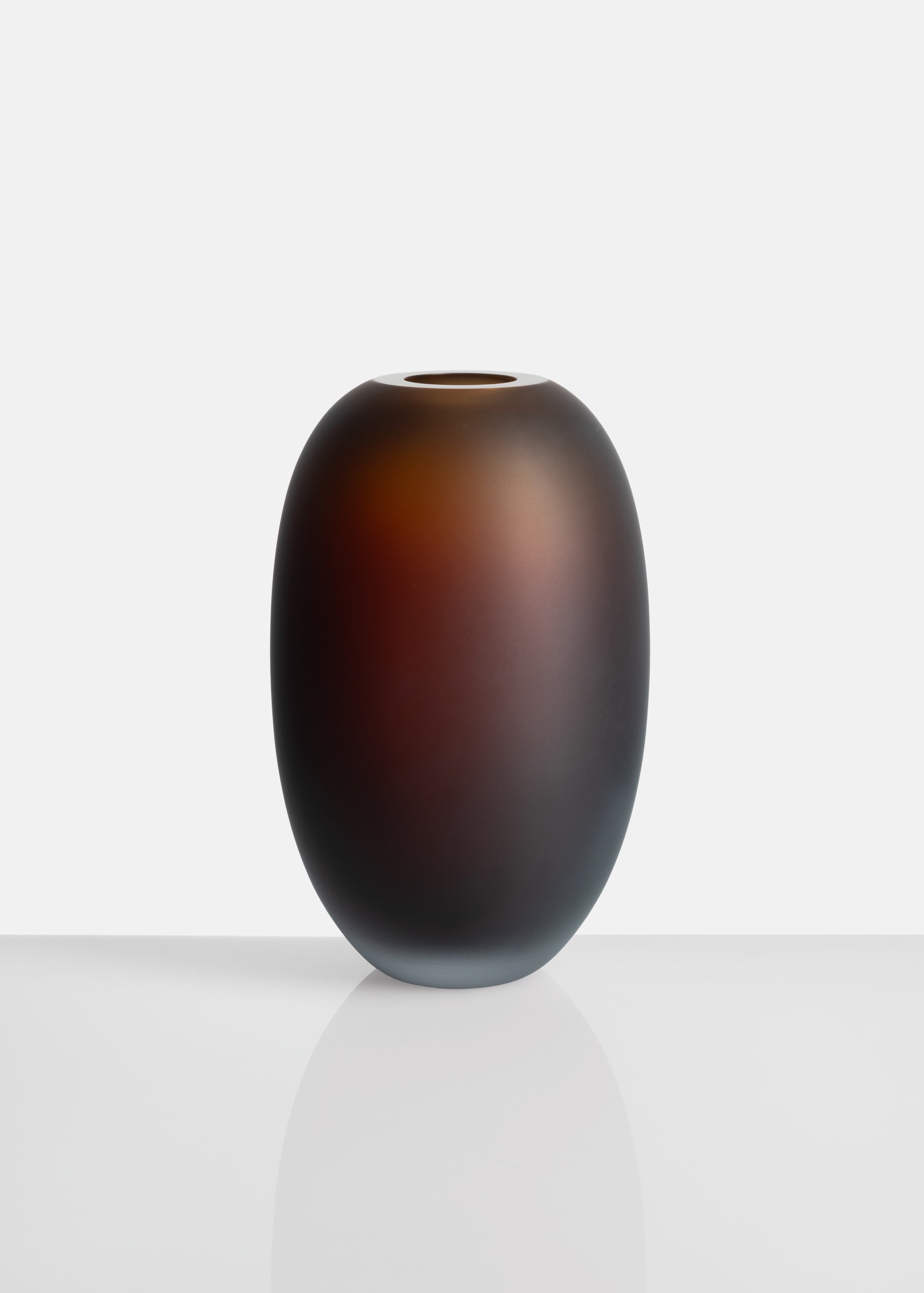 ELLIPSE VASE 01 GLASS MOCHA MATTE