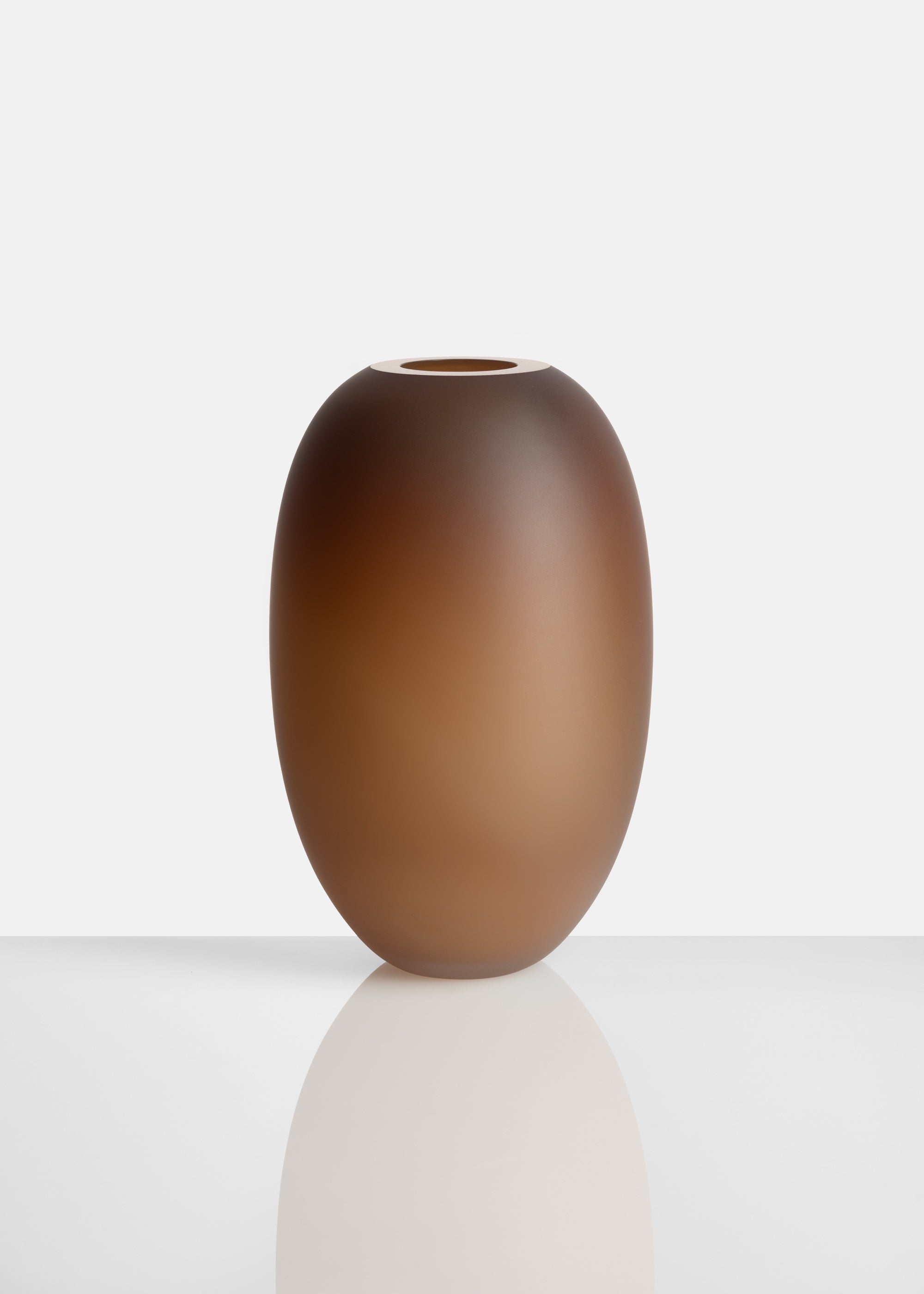 ELLIPSE VASE 01 GLASS TOFFEE MATTE
